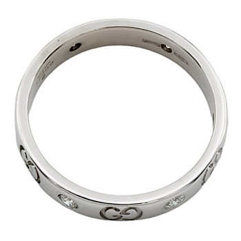 18ct White Gold Gucci Band Ring size O